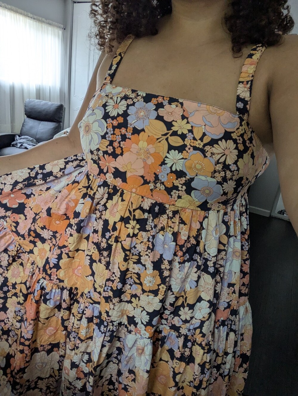 Free People Park Slope Floral Flowy Maxi Cotton Dress (Size Small, Fits Larger) - Picture 4 of 10